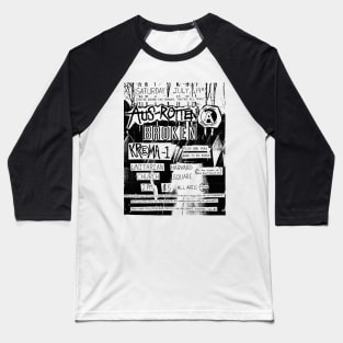 Aus-Rotten / Broken / Krema-1 Punk Flyer Baseball T-Shirt